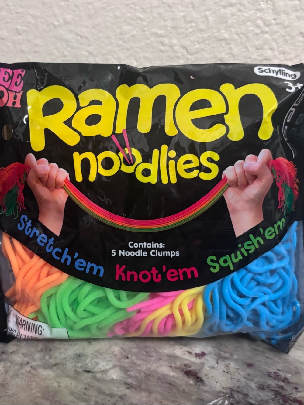 Schylling NeeDoh Ramen Noodles Stretch Knot Squish Fidget Toy